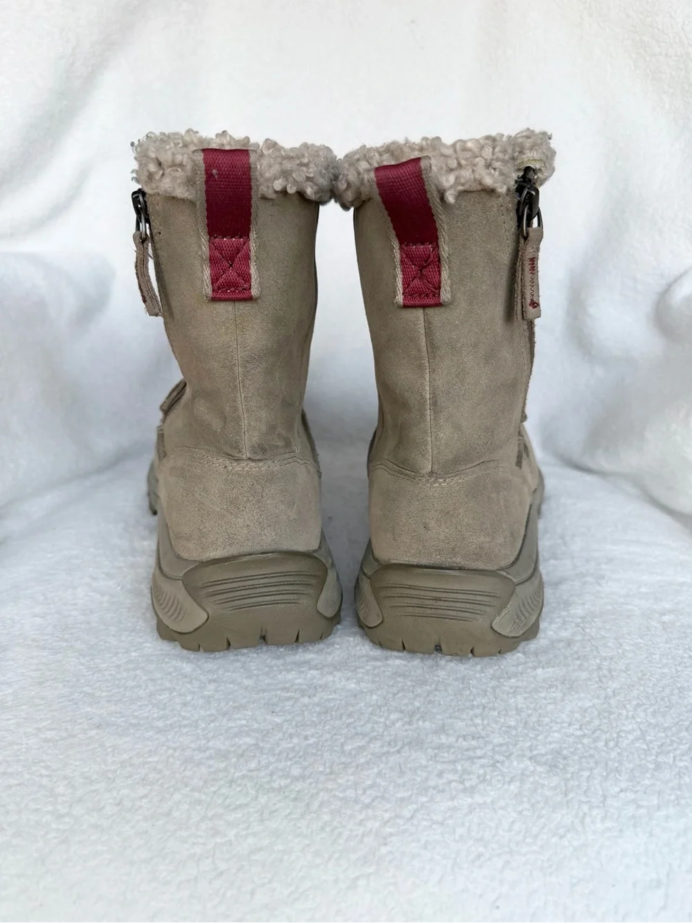 Merrell IcePack waterproof Winter Boots Taupe Suede Faux Fur Sz 8